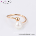 15320 xuping china goods online selling super popular beaded finger ring in 18k plating with precious white pearl